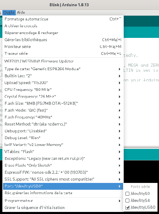 Paramétrage Arduino Uno