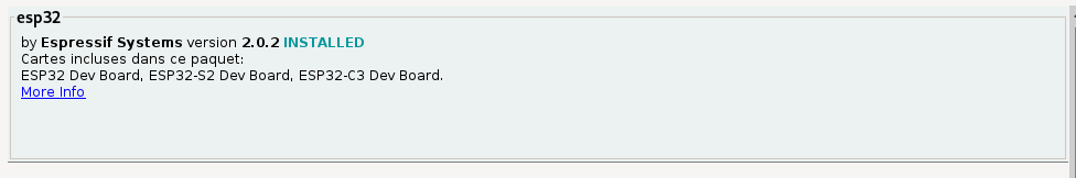 esp32 installé