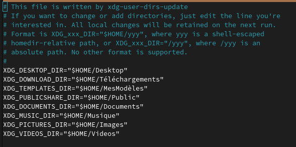 exemple de contenu du fichier user-dirs.dirs