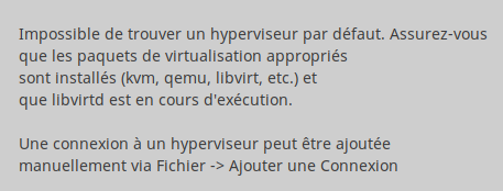 Avertissement concernant l'utilisation du manager