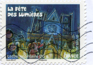 timbre la fête des lumière cecile millet 2011 lettre prioritaire