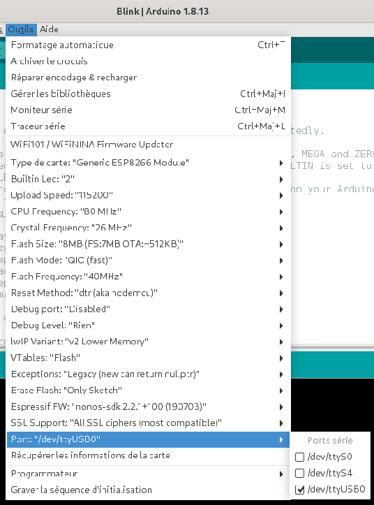 Paramétrage de l'IDE Arduino